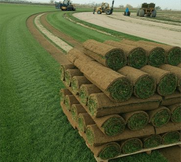 HTN Hybrid Texas Bluegrass small roll sod