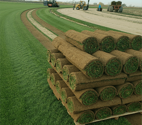 HTN Hybrid Texas Bluegrass small roll sod